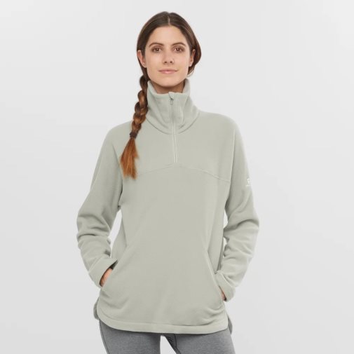 Dámské Mikiny Salomon Essential Cosy Fleece Světle Šedé | CZ 98ONYWZ